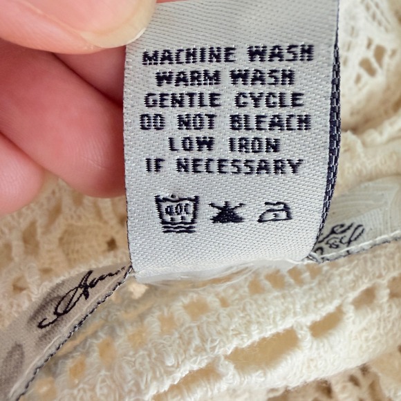 American Rag Womens Cream Crochet Tank Top Medium Boho‎ Festival Beach Cover Up - Picture 6 of 16